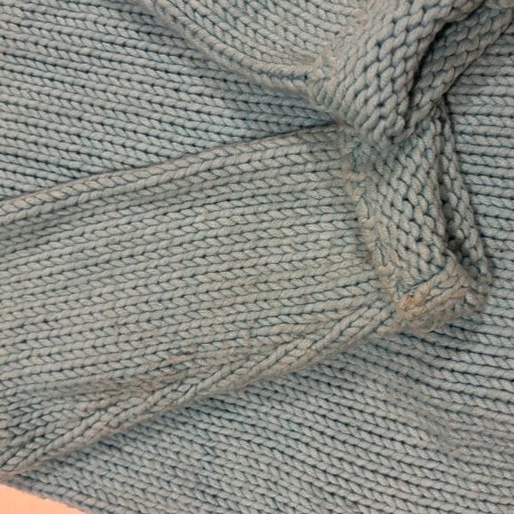 Gap color block big collar sweater BLUE LIME GREEN  L - Picture 8 of 8